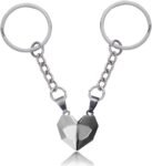 Two Souls Heart Wishing Stone Keychain
