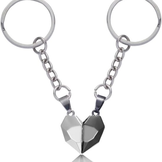 Two Souls Heart Wishing Stone Keychain