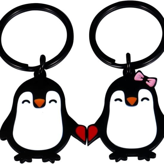 Penguin Themed Magnetic Keychains for Couples