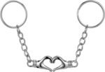 Magnetic Heart Keychain with Palm Pendant