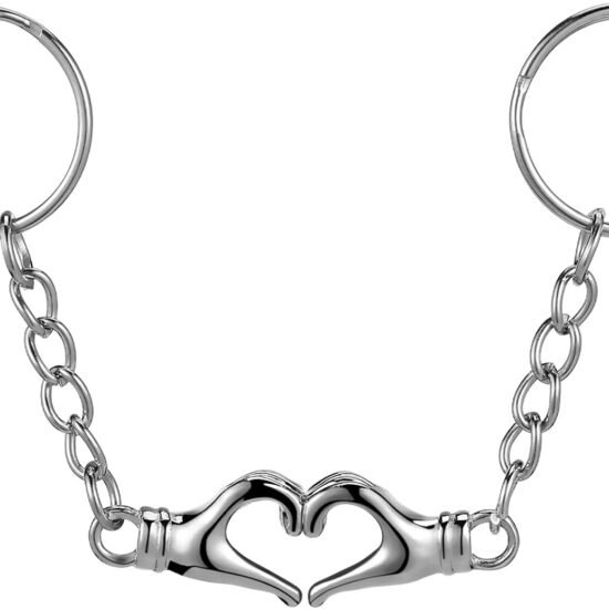 Magnetic Heart Keychain with Palm Pendant