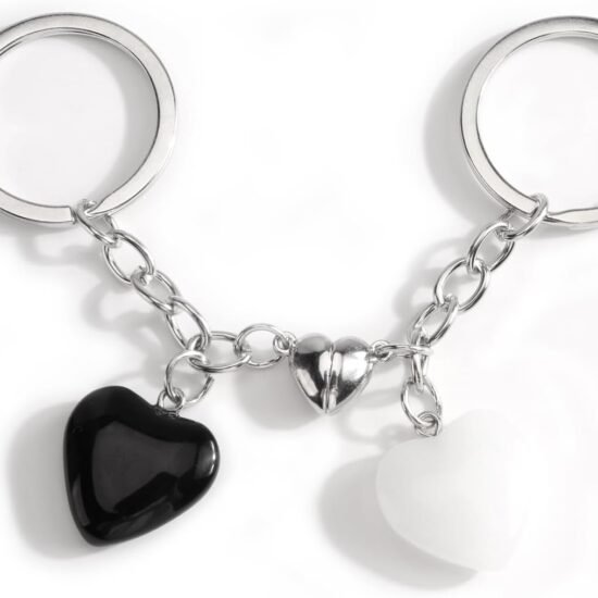 Matching Heart Keychain Set with Magnet