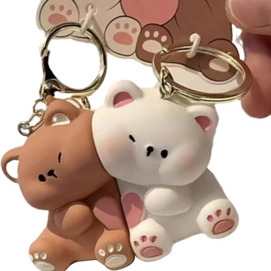Cartoon Bear Couple Magnetic Resin Keyrings