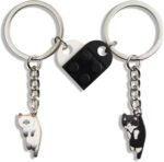 Pair of Matching Heart Keychains for Gifts
