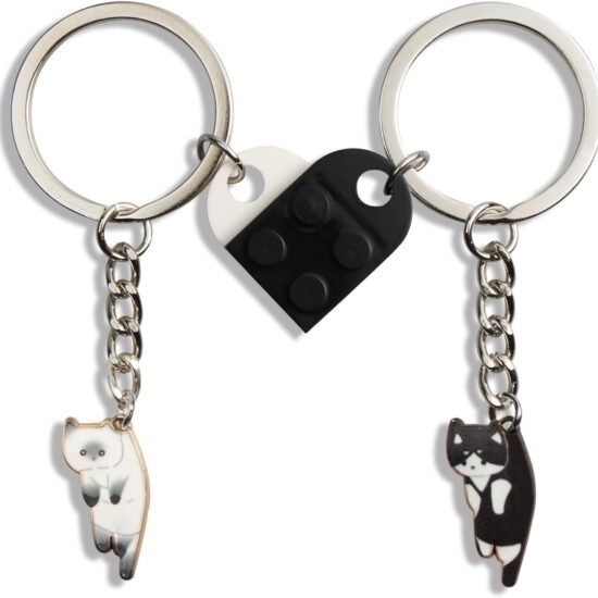 Pair of Matching Heart Keychains for Gifts