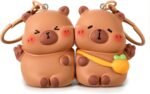 Capybara Matching Couple Magnetic Keychain Set