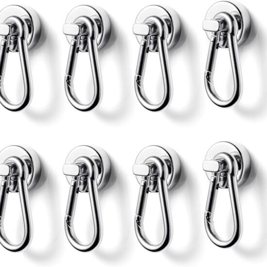 Eight Heavy-Duty Neodymium Magnetic Hooks Set